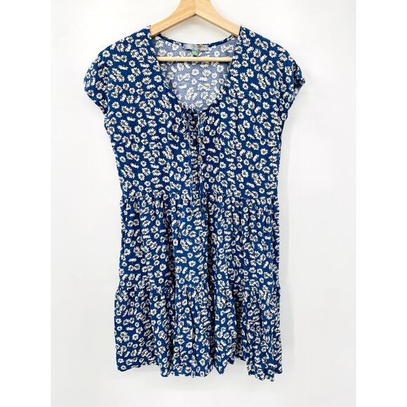 Urban Outfitters good luck gem blue floral mini dress - Picture 1 of 3